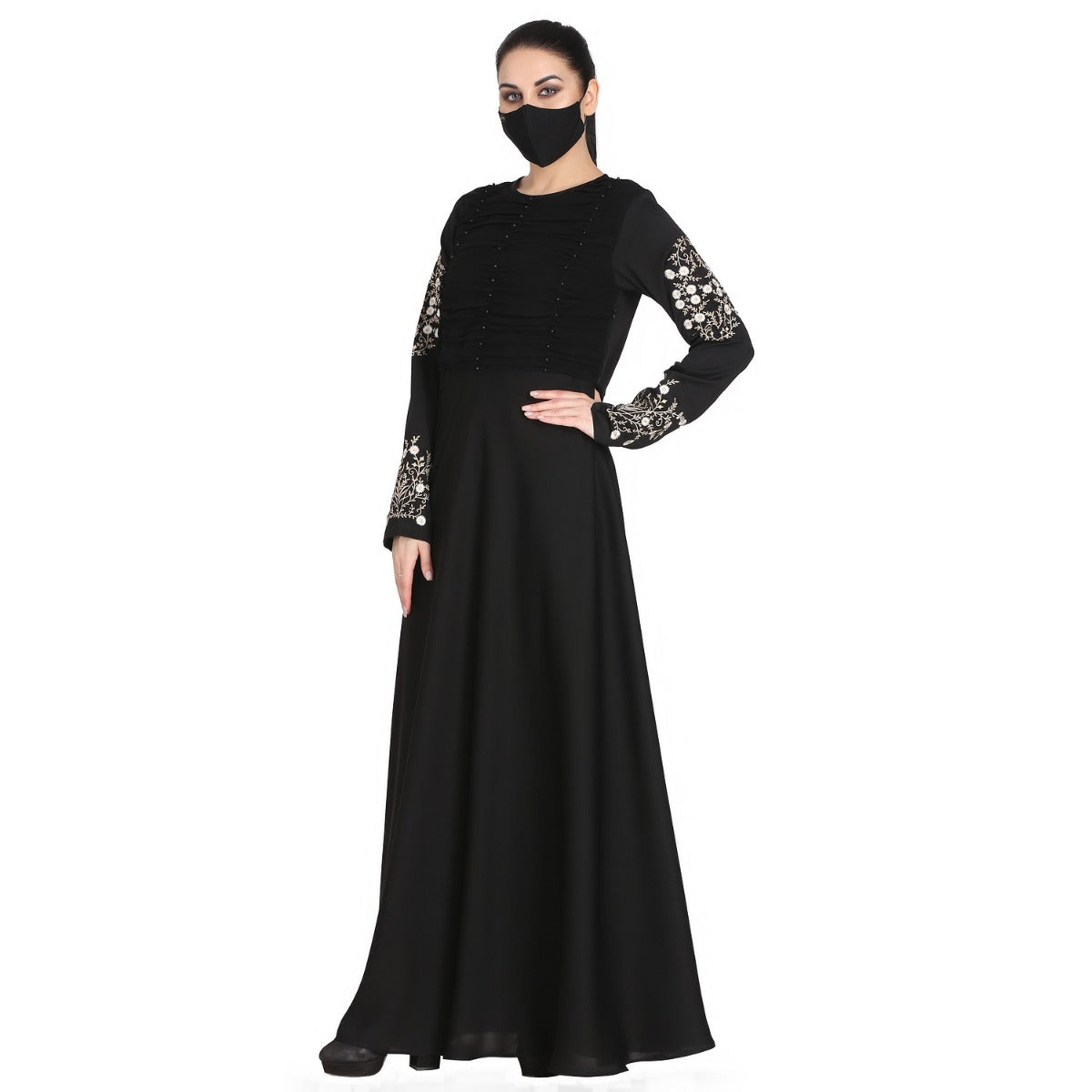 Bashariya-Designer Dress In Abaya Fit With Embroidery