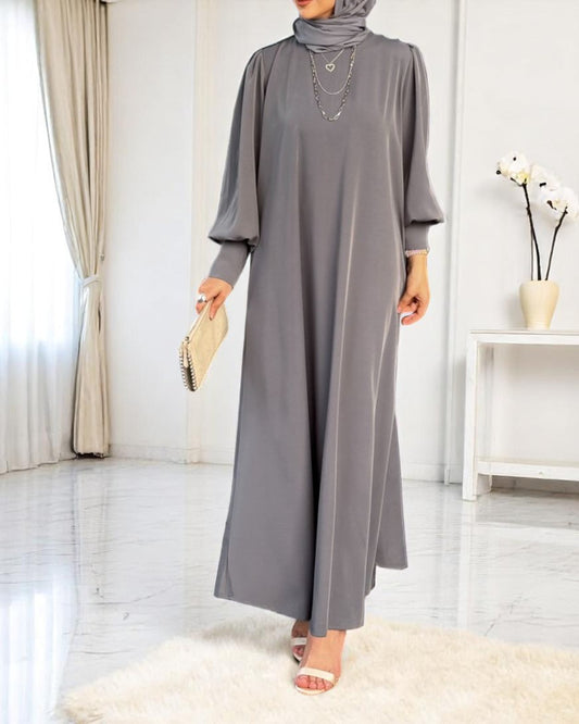 Simple Yet Elegant Abaya in Premium Praada Fabric with Cuff Sleeves and Matching Belt
