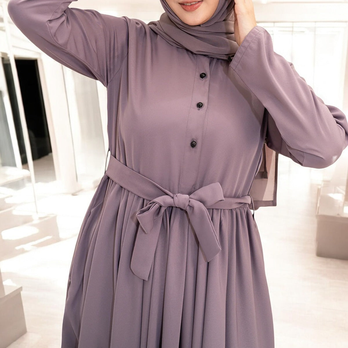 Stylish Umbrella Flare Abaya with Matching Hijab