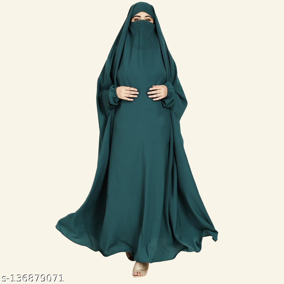One Piece Jilbab With Adjustable Nose Piece