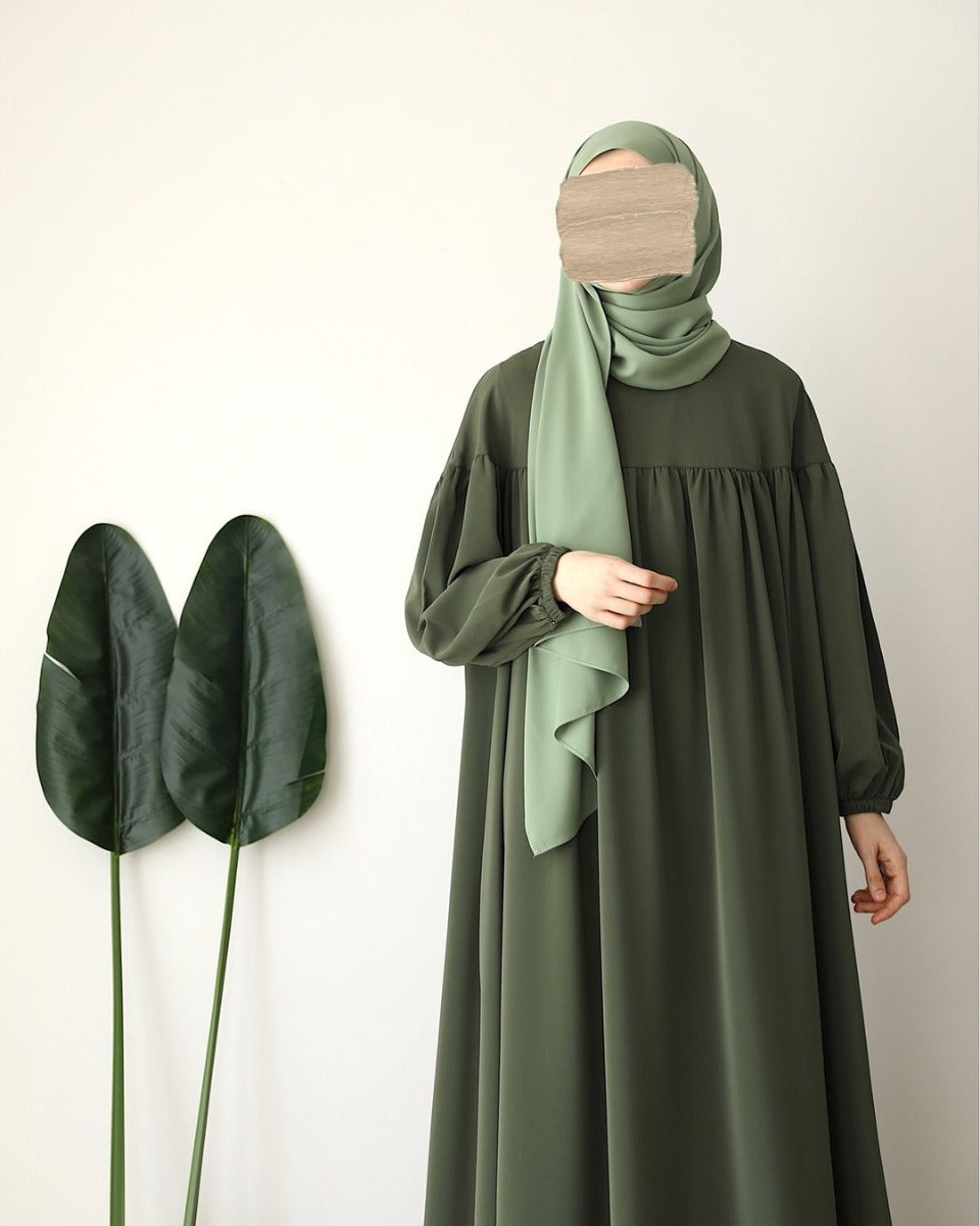 Designer Turkish Style Abaya with Bustline Gathers