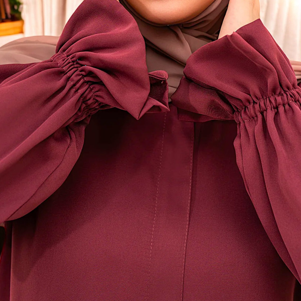 Elegant Flared Abaya with Matching Hijab