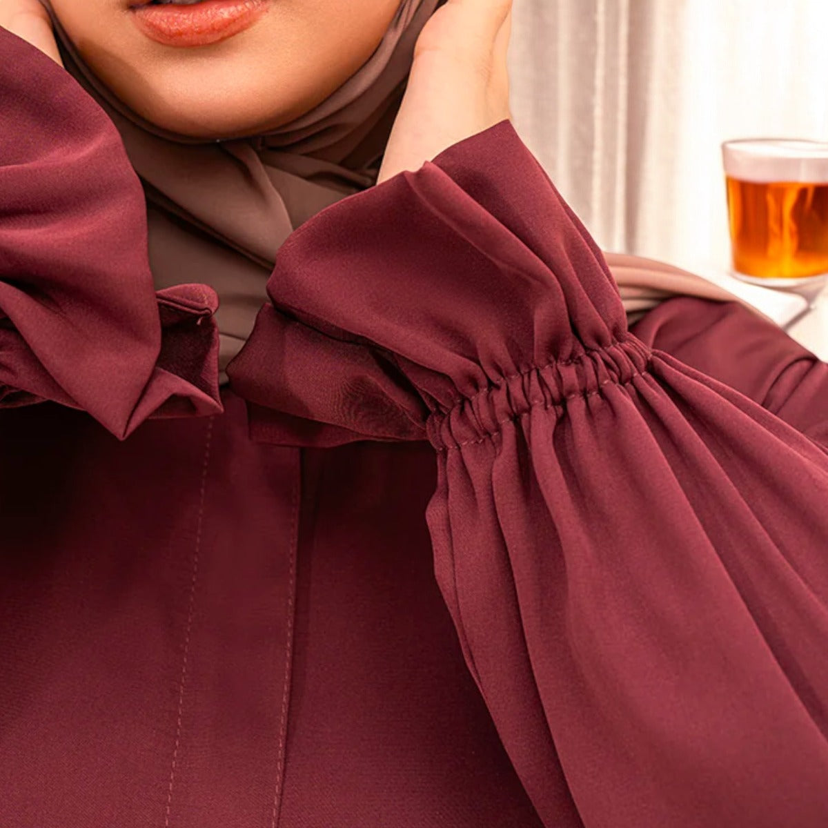 Elegant Flared Abaya with Matching Hijab