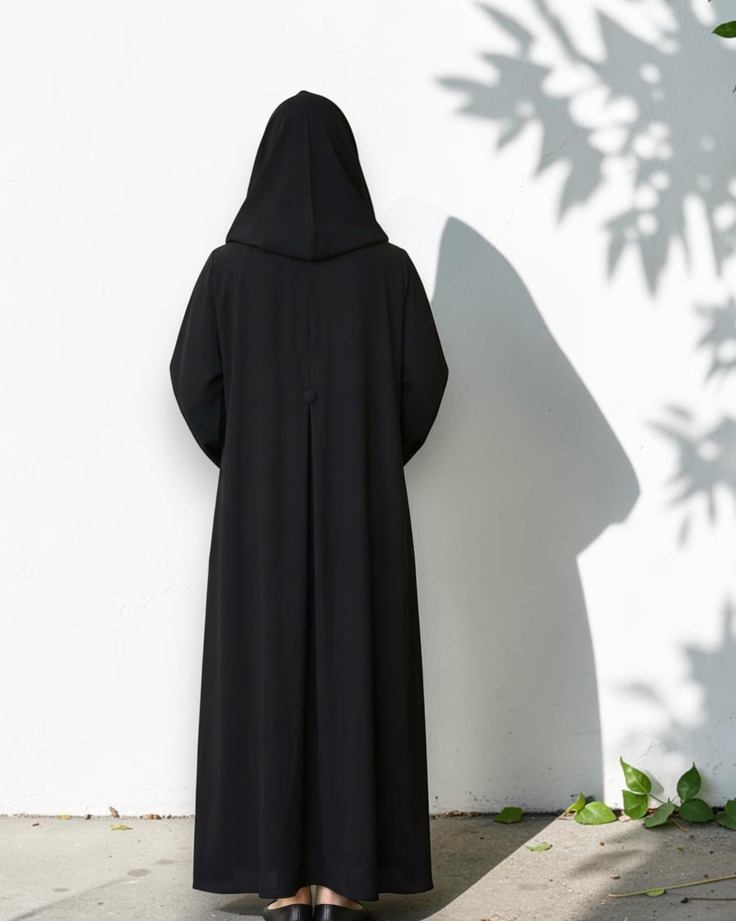 Minimal Grace Black Burqa Abaya in Pure Prada Fabric with Designer Sleeves
