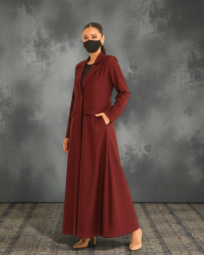 Trendy Mahram-Coat like Abaya in Flow Crepe Fabric