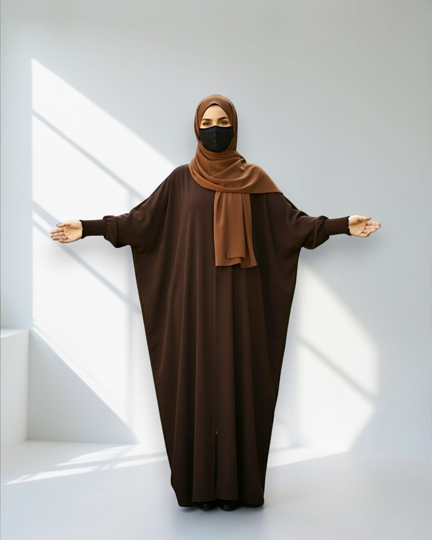 Front Open Kaftan Abaya in Premium Seltos Fabric with Full Zipper