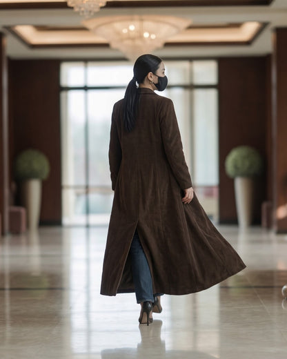 Executive Corduroy Modest Long Coat