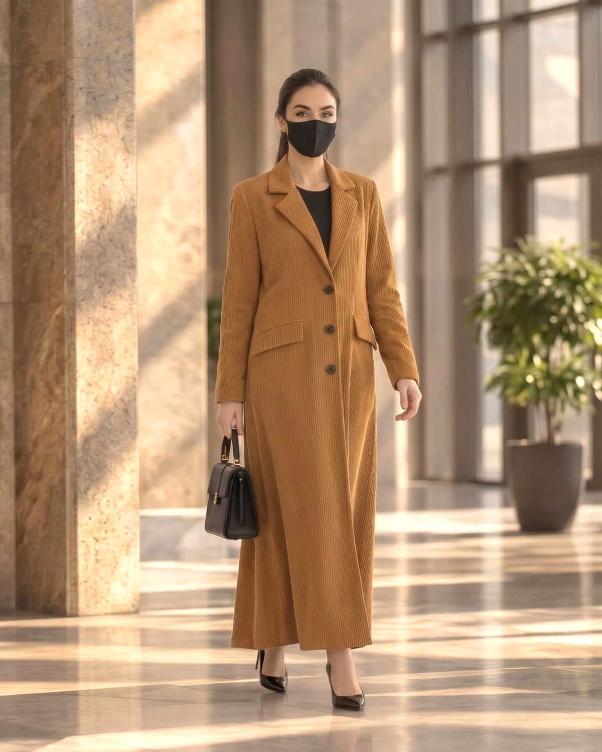 Tailored Corduroy Long Coat