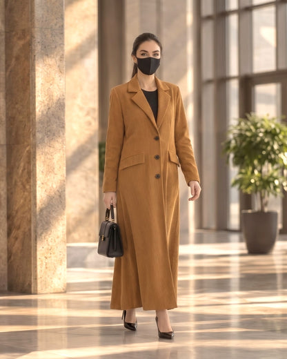 Tailored Corduroy Long Coat