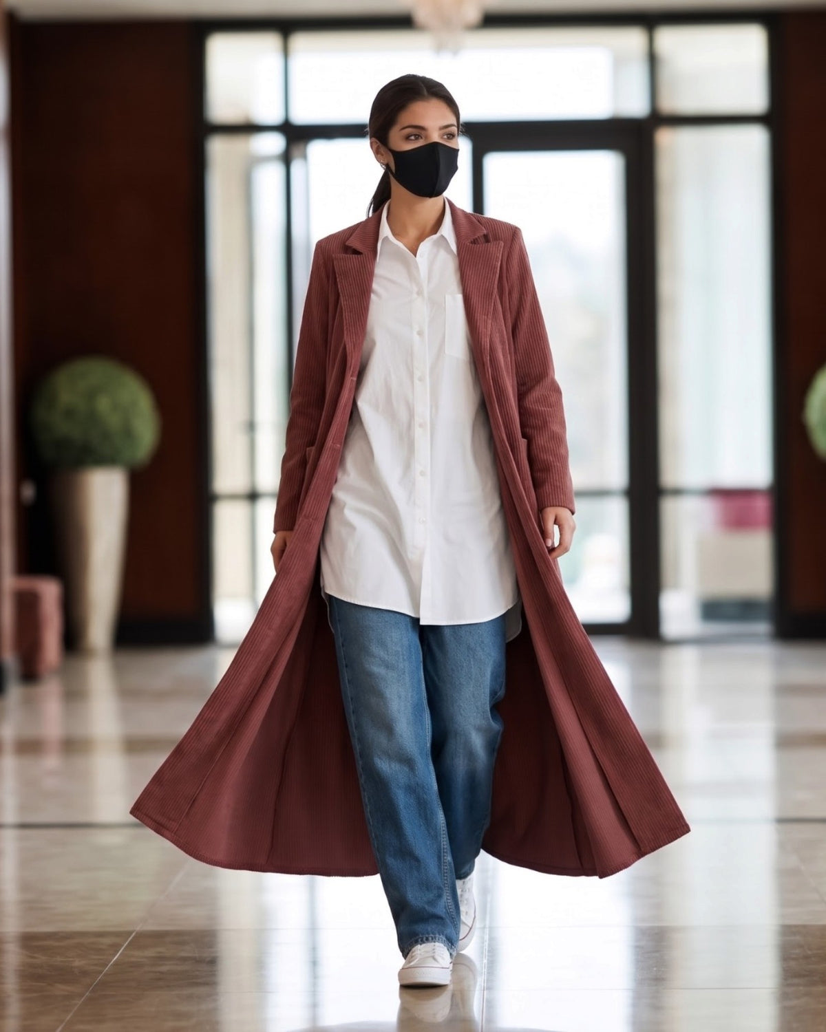 Classic Corduroy Workwear Long Coat