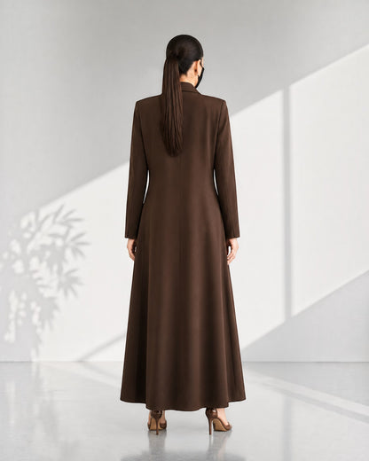 Trendy Mahram-Coat like Abaya in Flow Crepe Fabric