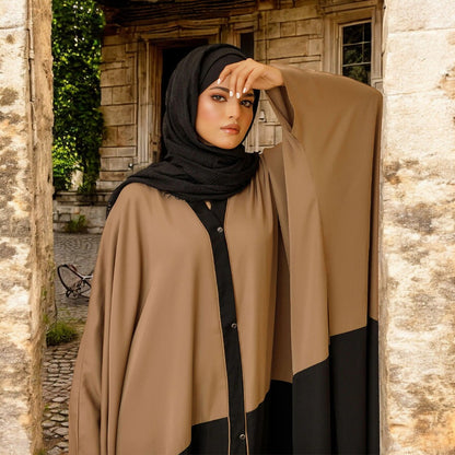 Dual-Color Free-Size Kaftan Abaya
