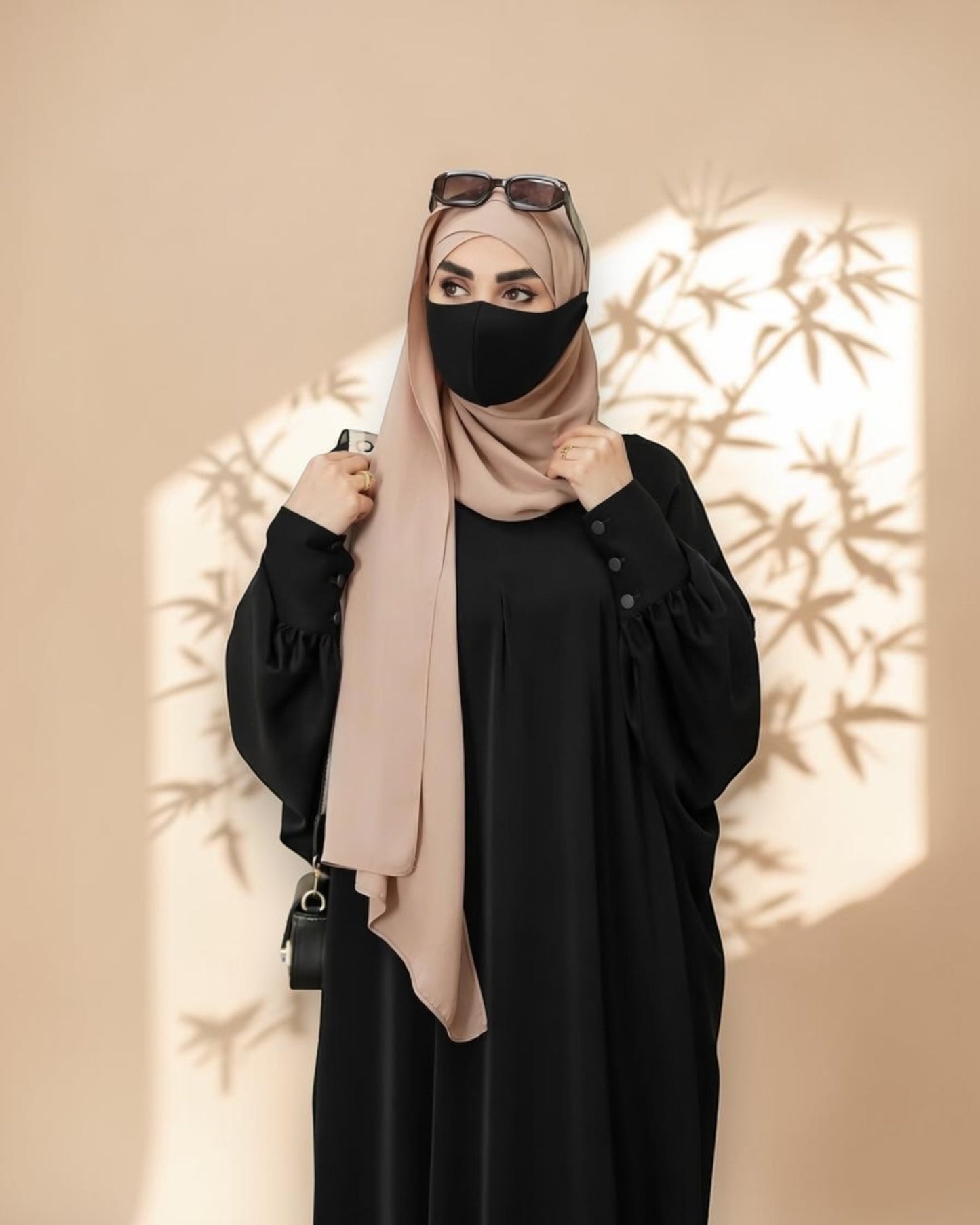 Black Kaftan Abaya with Cuff Sleeves