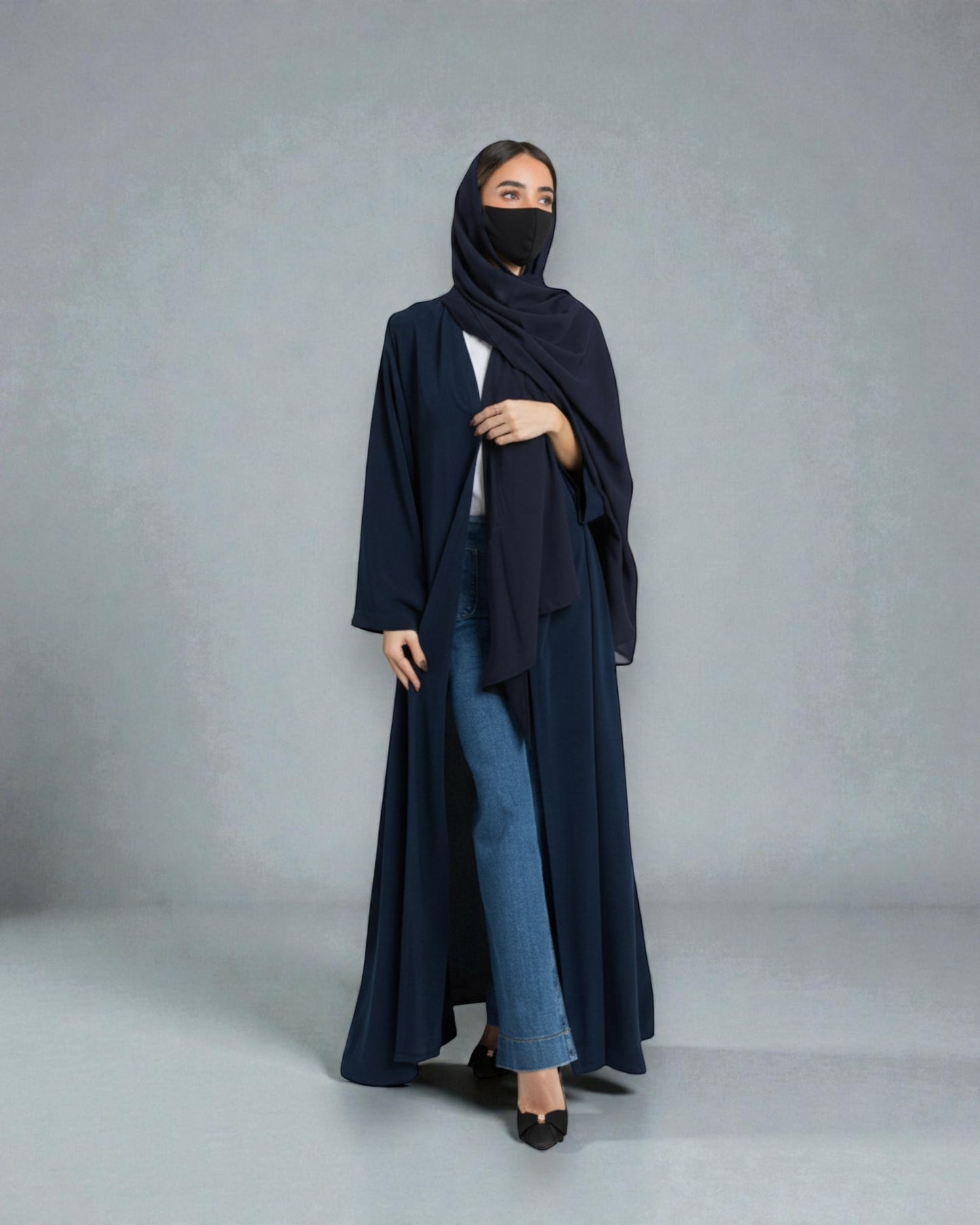 Full Length Open Abaya Fit Shrug in Premium Seltos Fabric