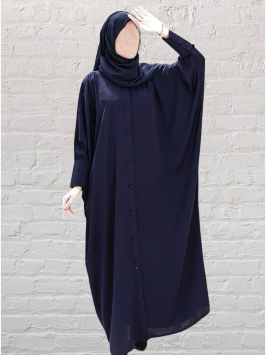 Front Open Kaftan in Firdaus Fabric with Matching Hijab