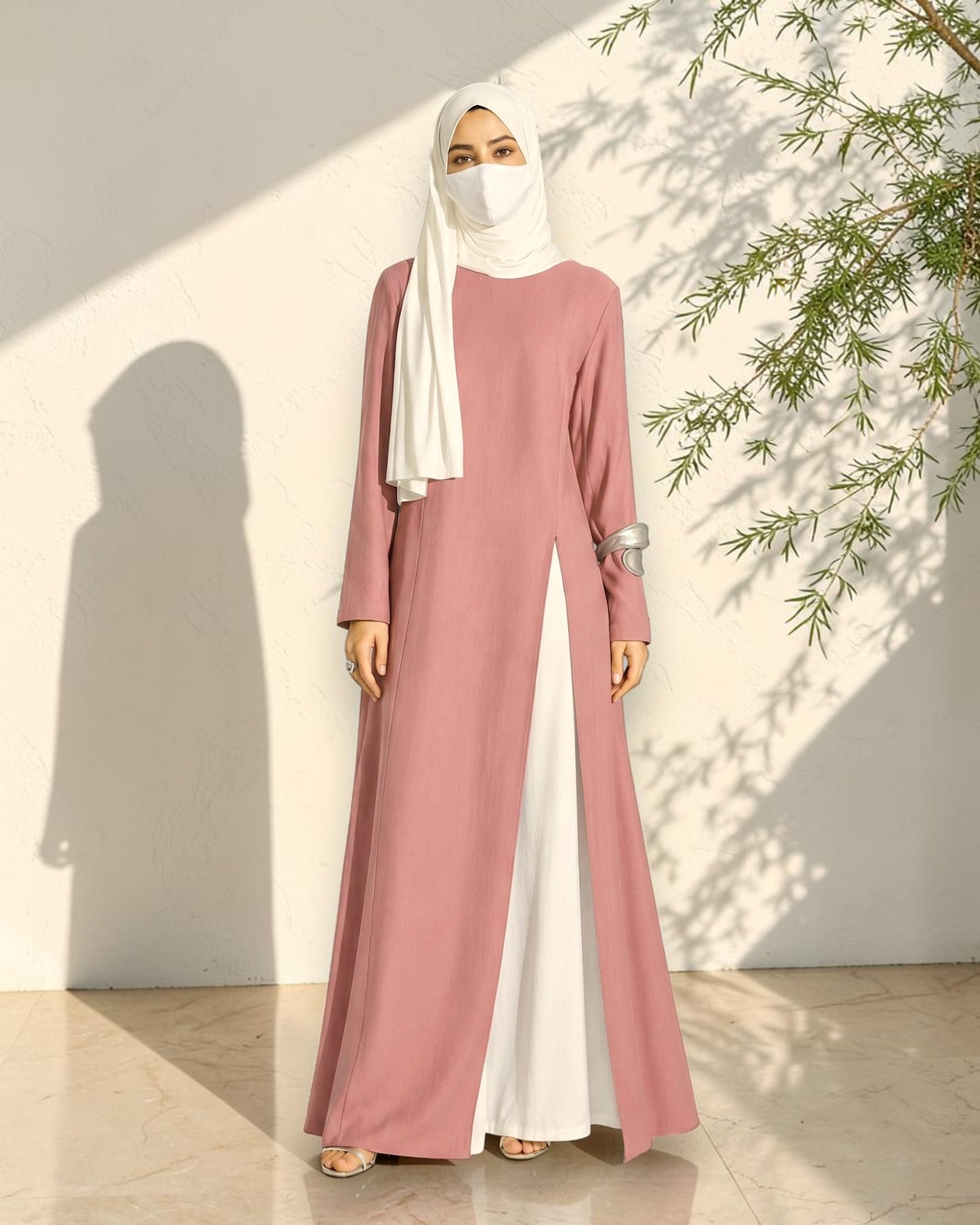 3 Pcs Set |Modest Co-Ord Set with Long Slit Top