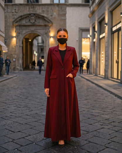 Trendy Mahram-Coat like Abaya in Flow Crepe Fabric