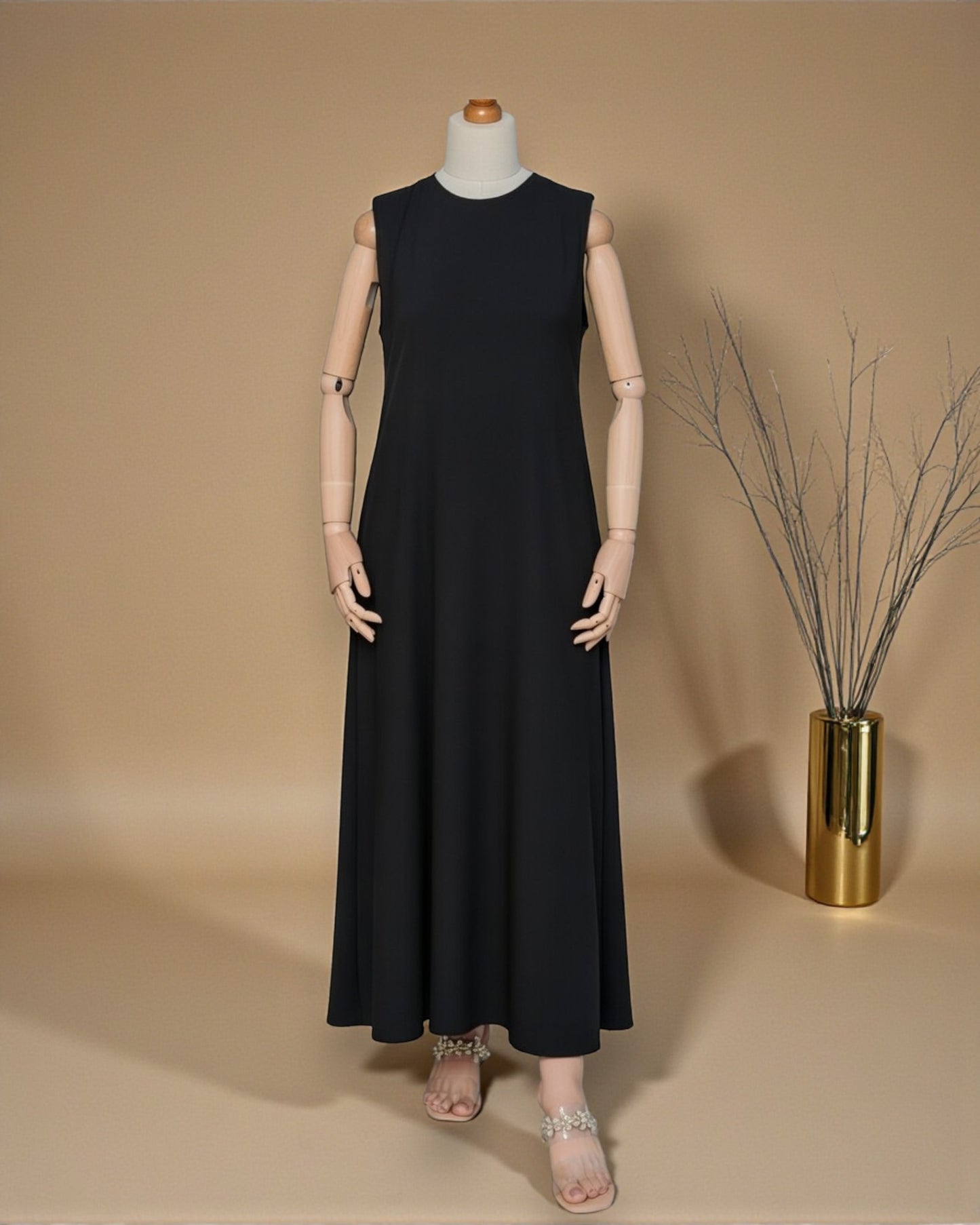 Double-Breasted Coat Abaya for Work with Free Hijab | Optional Inner | Navy Blue