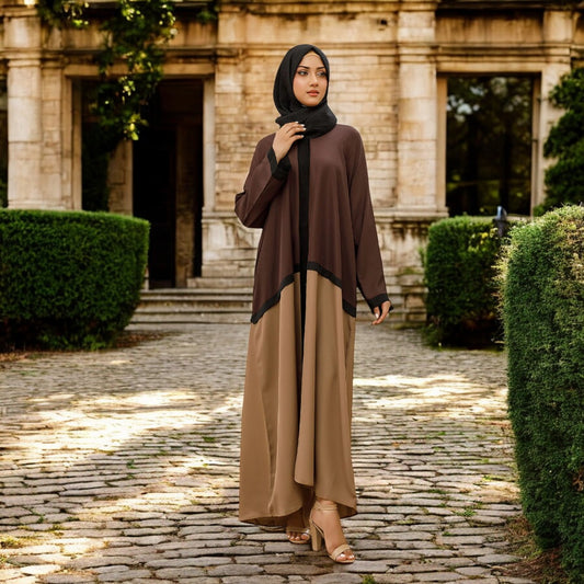 Dual-Color Free-Size Kaftan Abaya