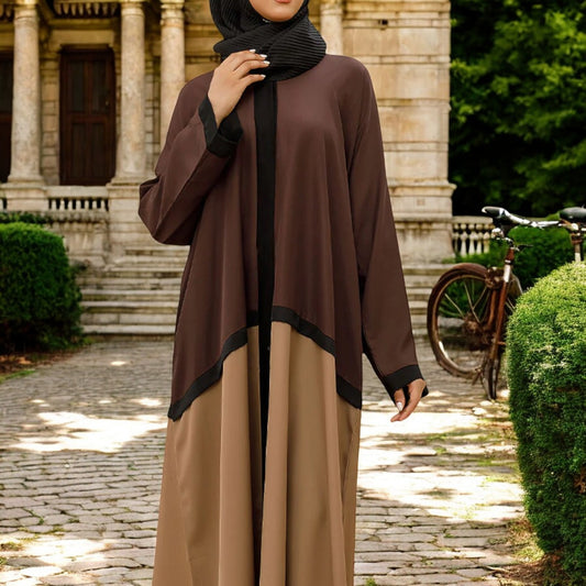 Dual-Color Free-Size Kaftan Abaya