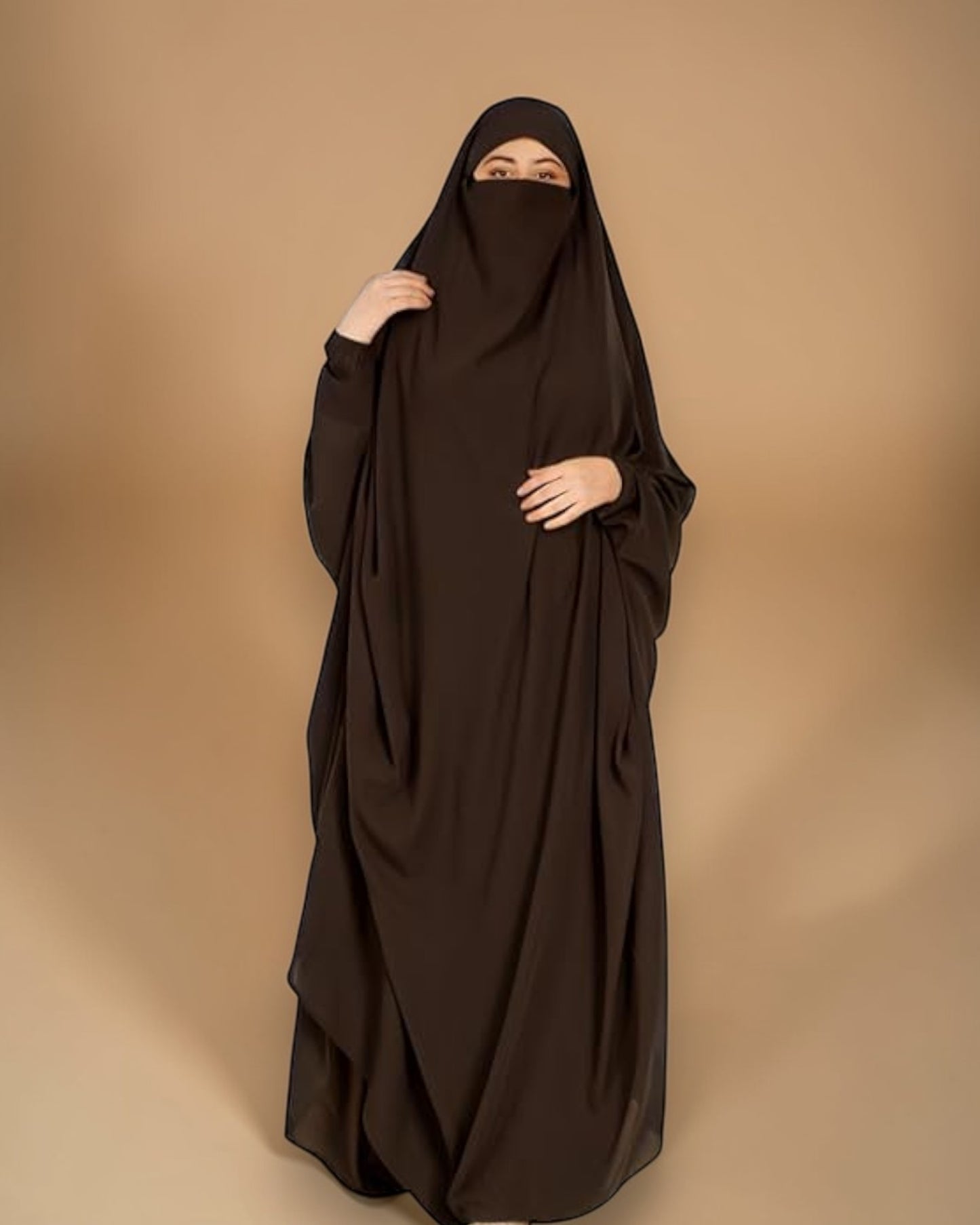 Full Length- Single Piece Jilbab With Adjustable Mouthpiece in Firdaus Fabric
