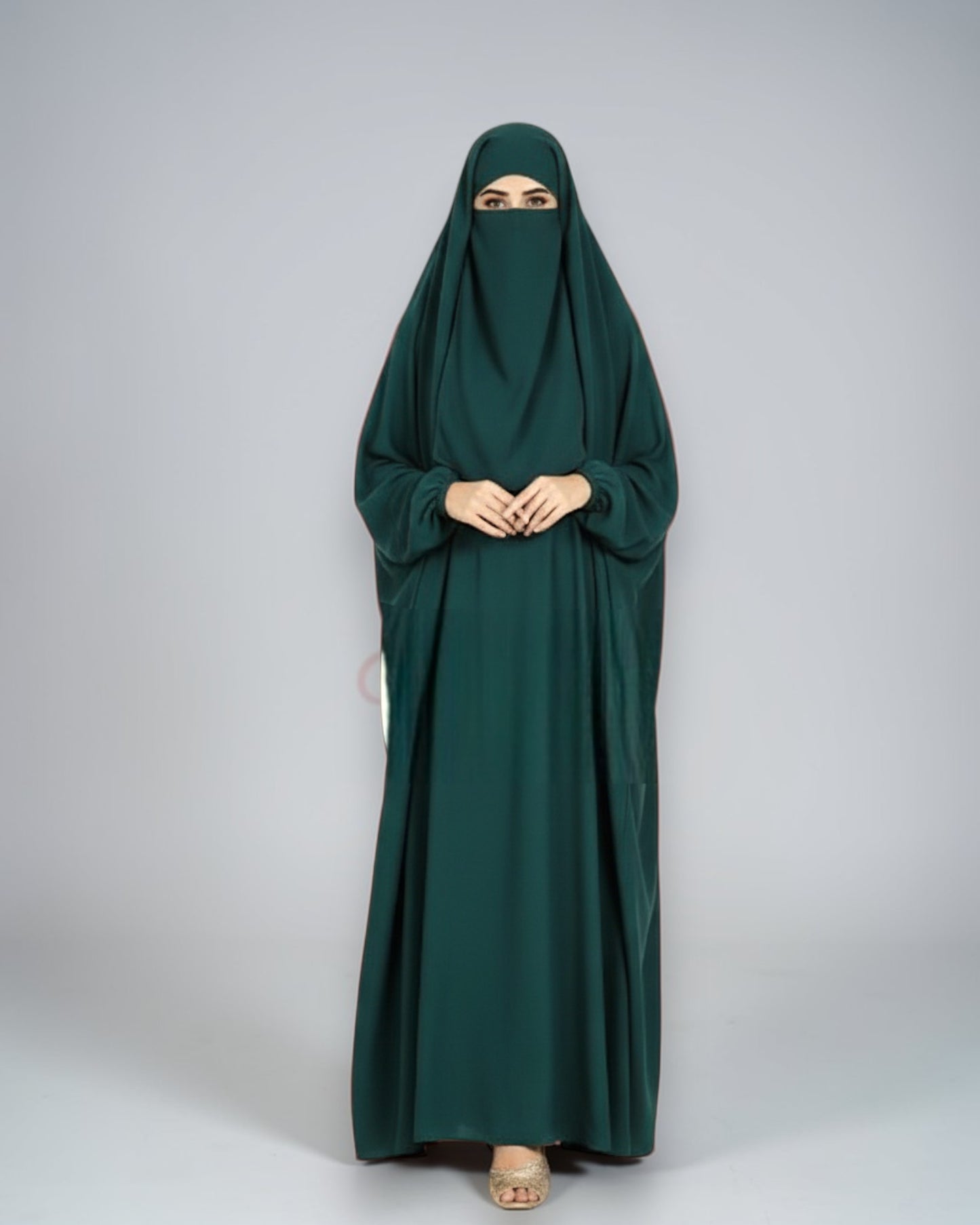 Full Length- Single Piece Jilbab With Adjustable Mouthpiece in Firdaus Fabric