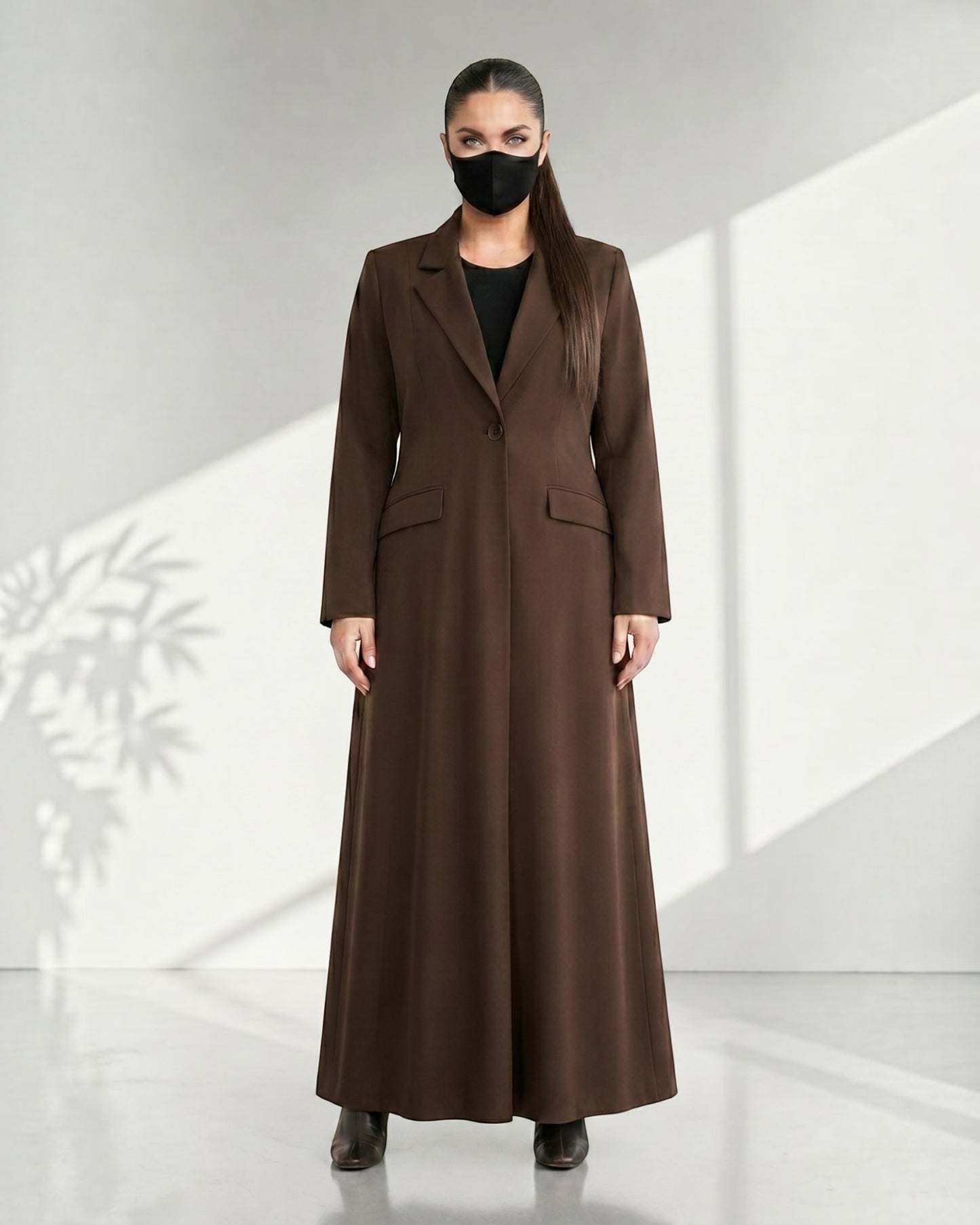 Trendy Mahram-Coat like Abaya in Flow Crepe Fabric