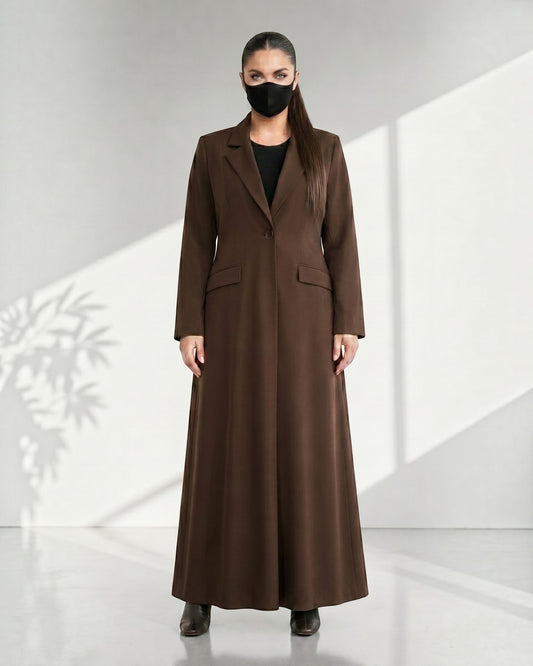 Trendy Mahram-Coat like Abaya in Flow Crepe Fabric