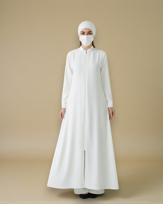 Elegant Front Open Abaya in Premium Firdaus Fabric with Full Zipper