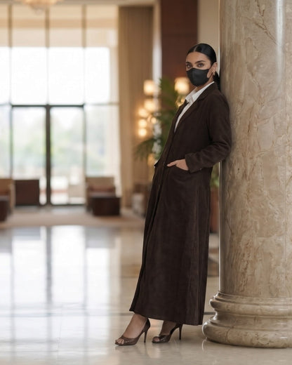 Executive Corduroy Modest Long Coat