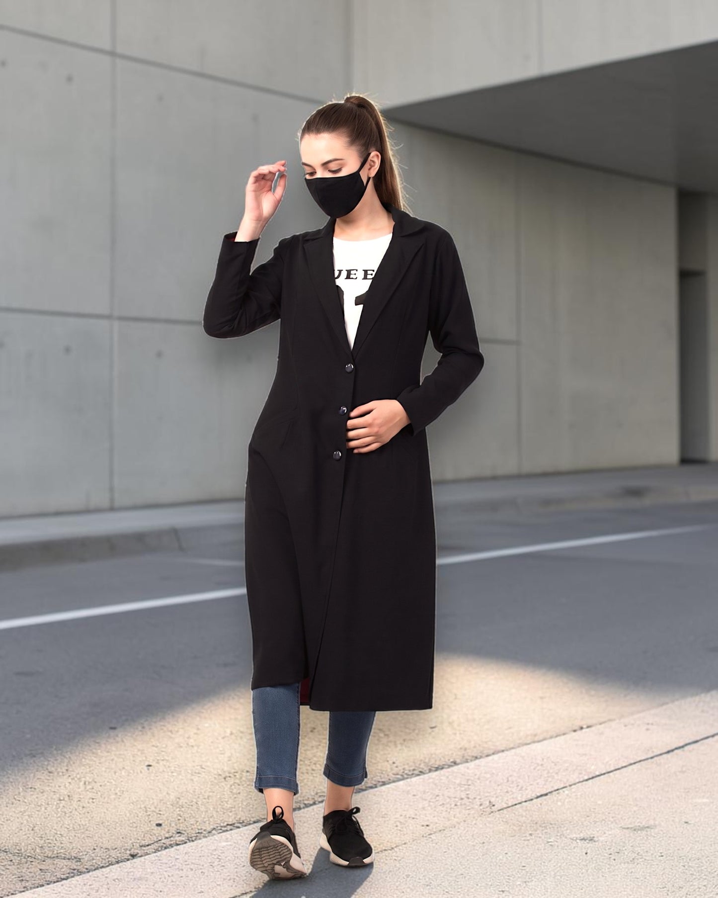 Longline Blazer for Woman with Pockets | blazer-for-woman