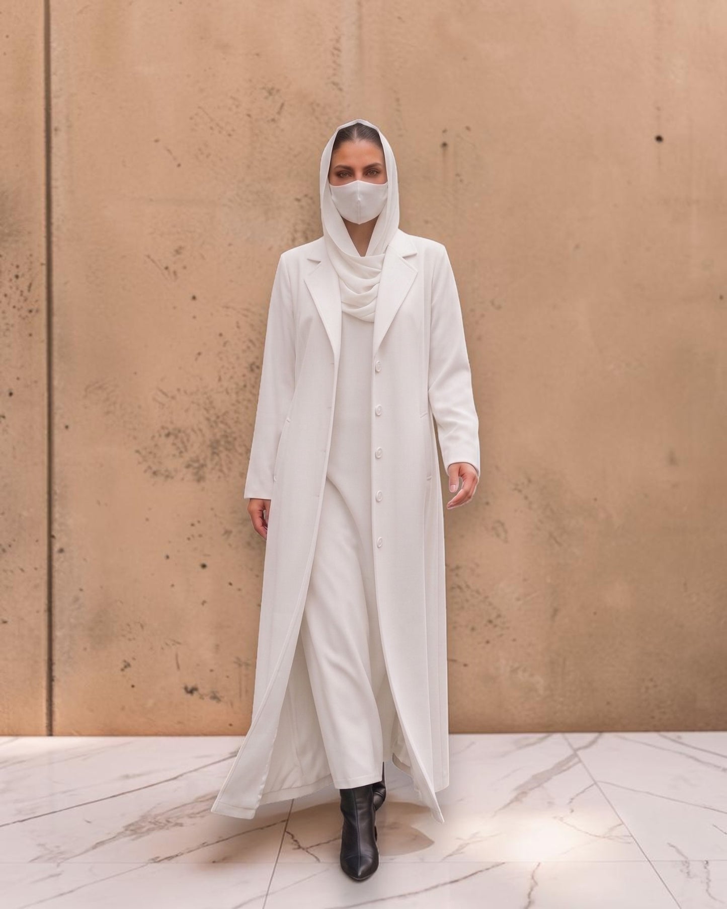 Abaya style coat without Lining | Free Matching Hijab