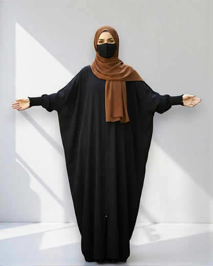 Front Open Kaftan Abaya in Premium Seltos Fabric with Full Zipper