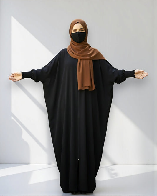 Front Open Kaftan Abaya in Premium Seltos Fabric with Full Zipper