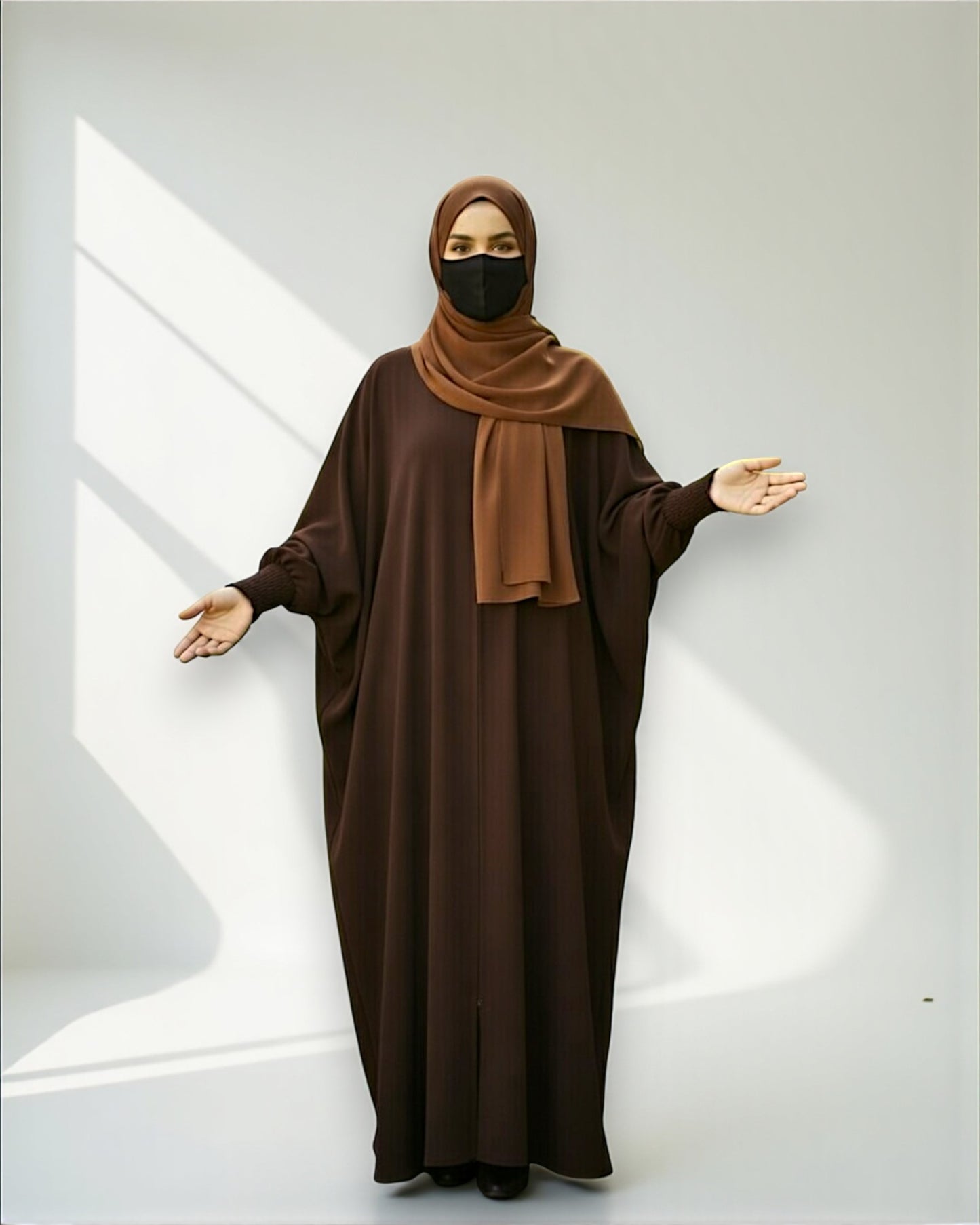 Front Open Kaftan Abaya in Premium Seltos Fabric with Full Zipper