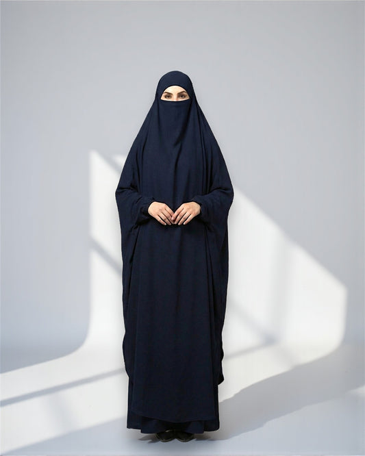 Full Length- Single Piece Jilbab With Adjustable Mouthpiece in Firdaus Fabric