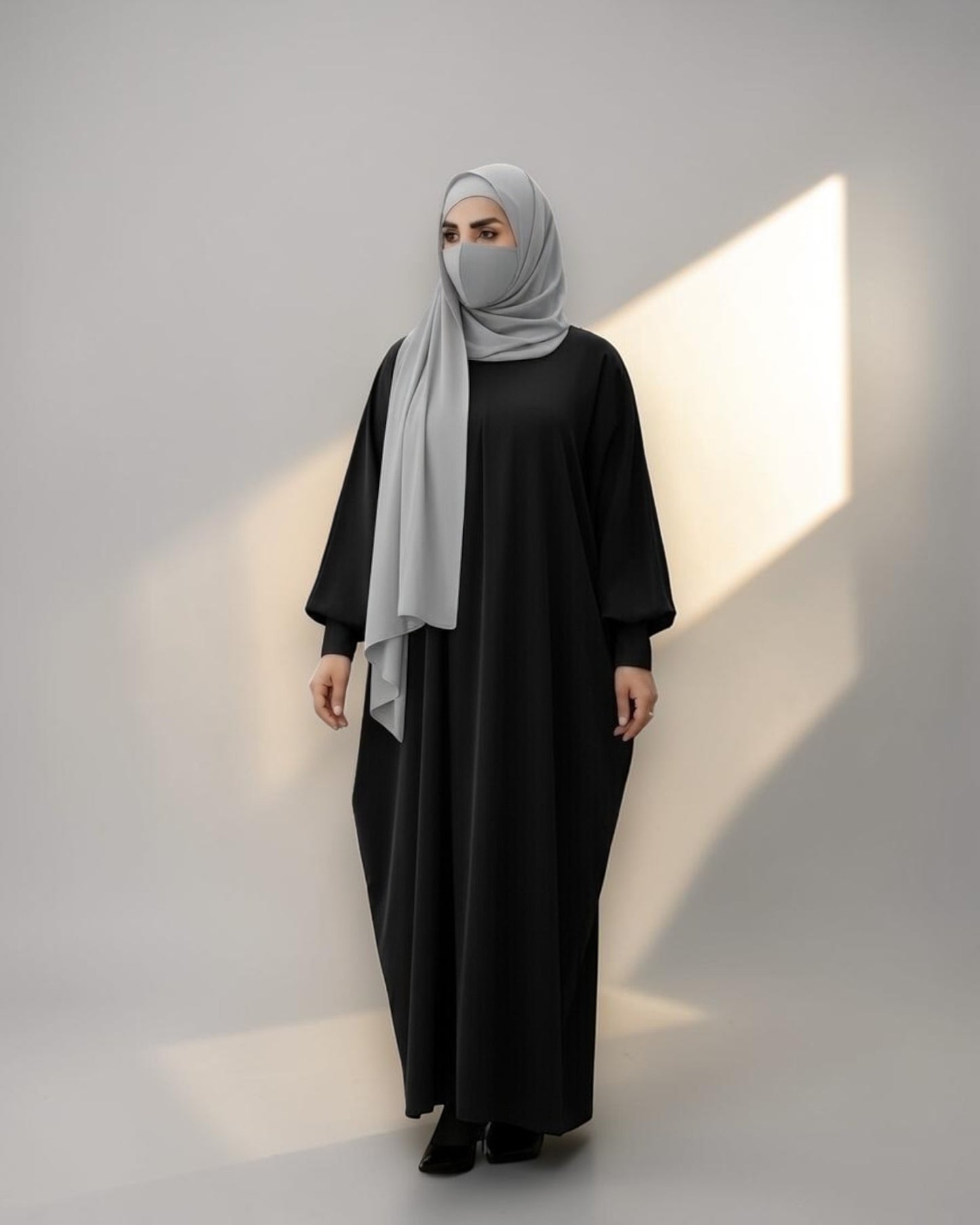 Black Kaftan Abaya with Cuff Sleeves
