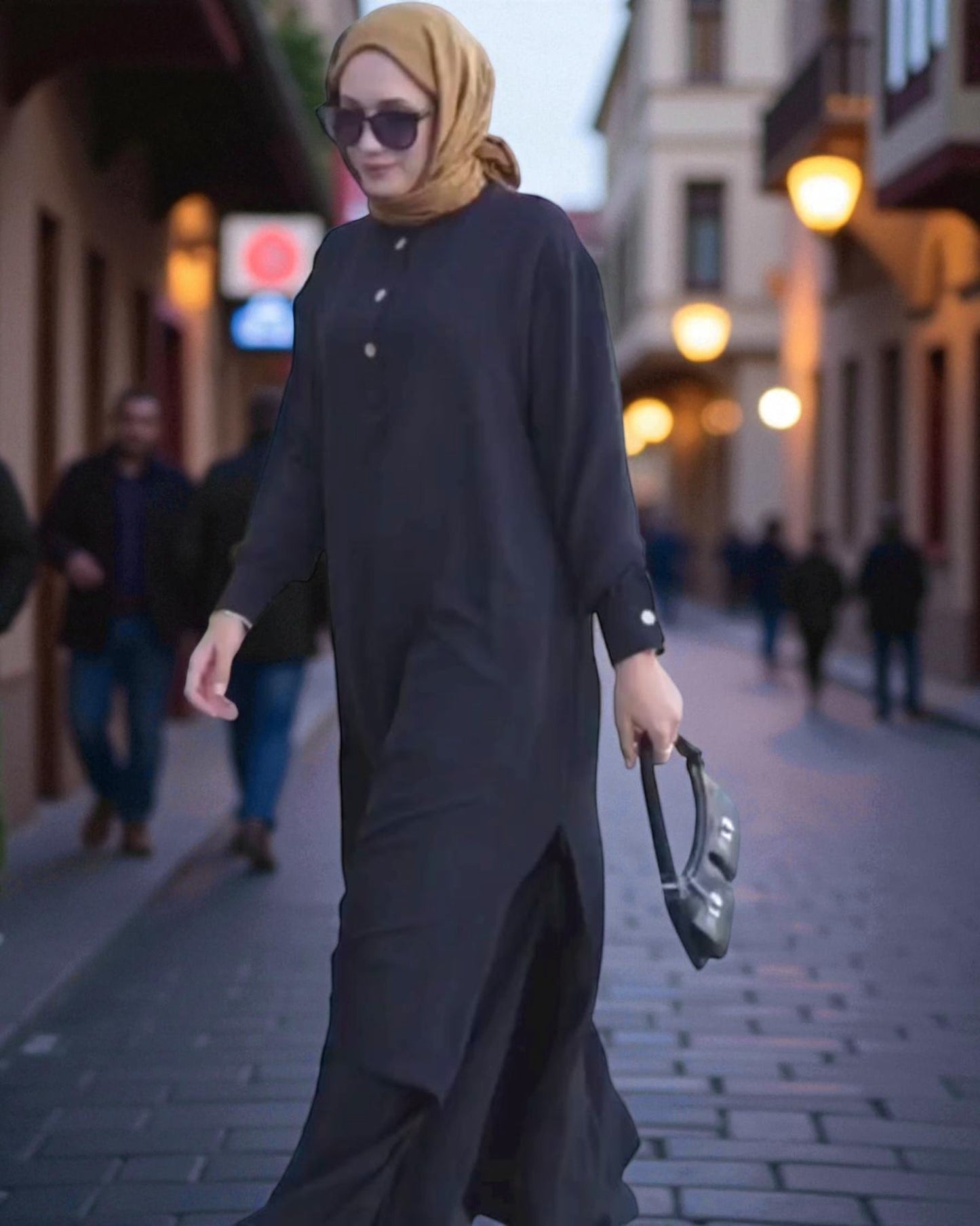 Co-ord Abaya Set for Women Ð Firdaus Fabric with Wide Palazzo & Tunic