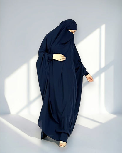 Full Length- Single Piece Jilbab With Adjustable Mouthpiece in Firdaus Fabric