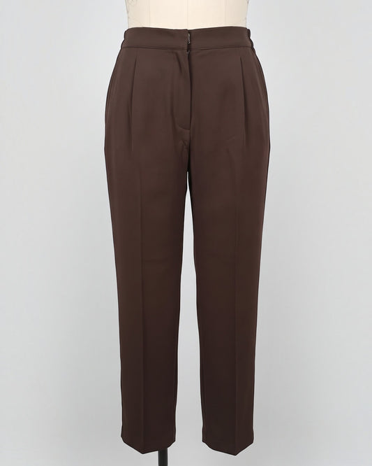 Straight-Fit Trousers with Hook-Zip Front & Elasticated Back