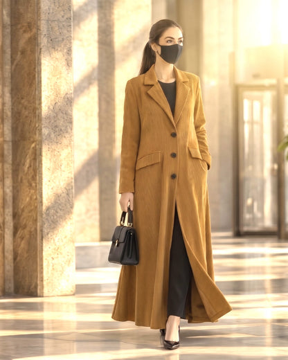 Tailored Corduroy Long Coat