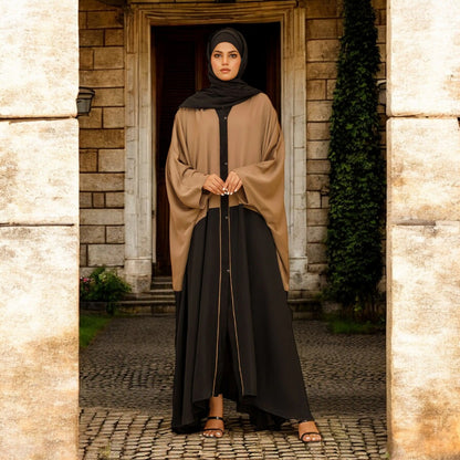 Dual-Color Free-Size Kaftan Abaya