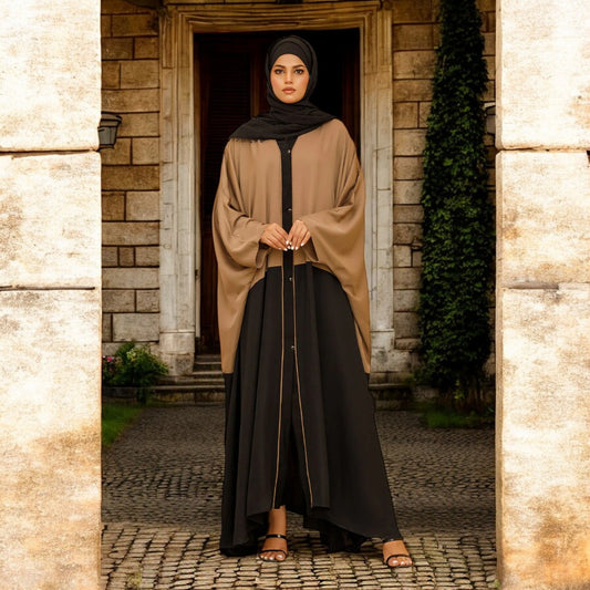 Dual-Color Free-Size Kaftan Abaya