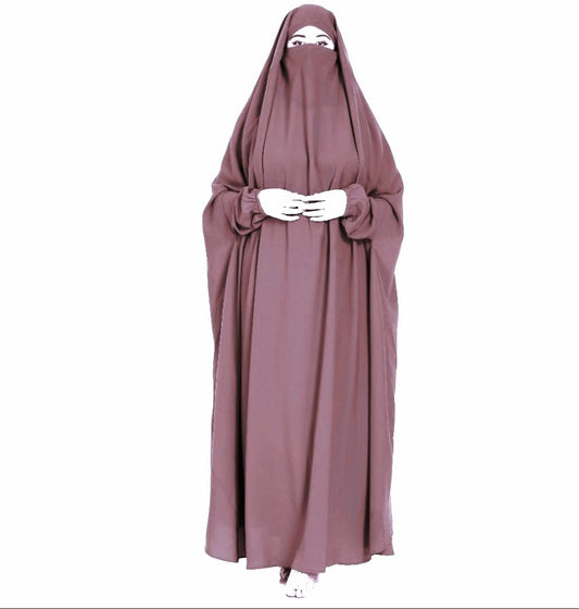 One Piece Jilbab With Adjustable Nose Piece