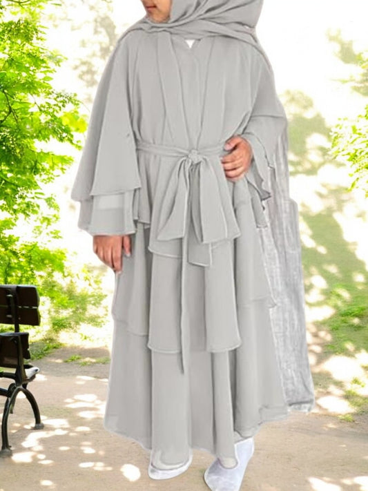 Elegant Front-Open Georgette Abaya for Kids