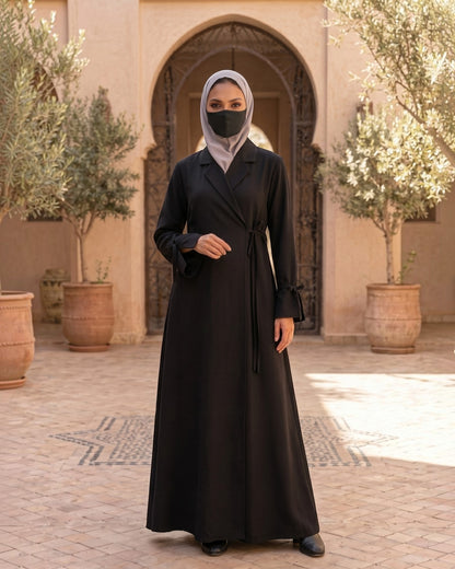 Mahram Blazer Abaya Online with Tie Ribbons