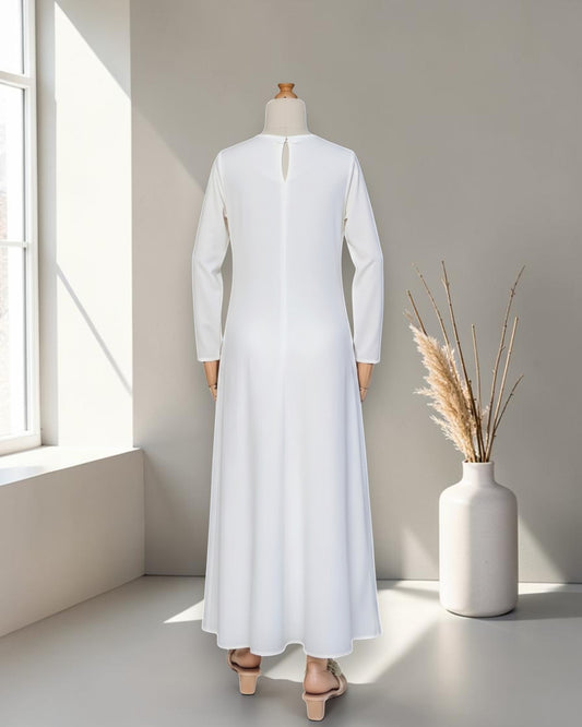 Full Sleeves Inner Abaya in Flow Crepe Fabric with Back Keyhole