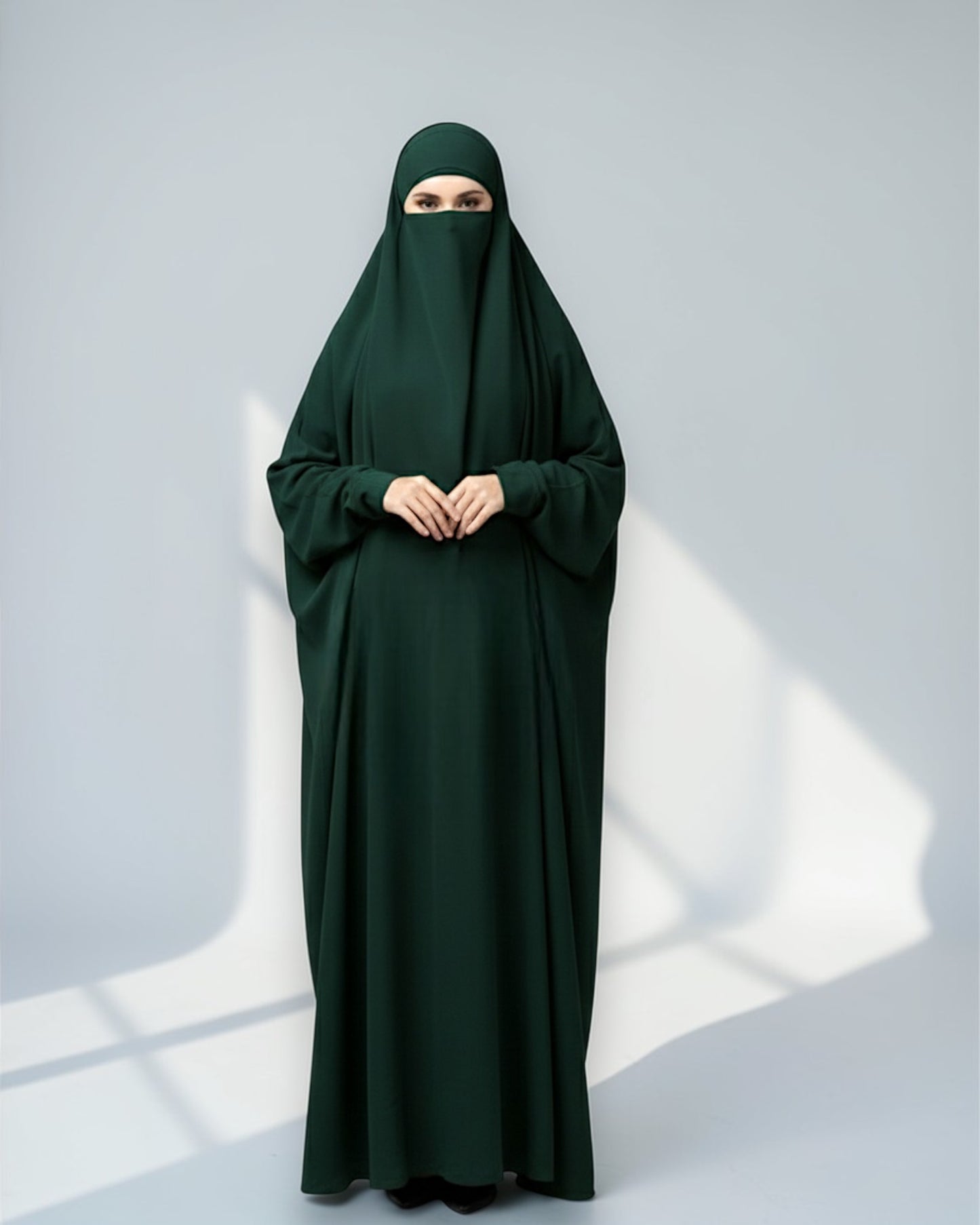 Full Length- Single Piece Jilbab With Adjustable Mouthpiece in Firdaus Fabric
