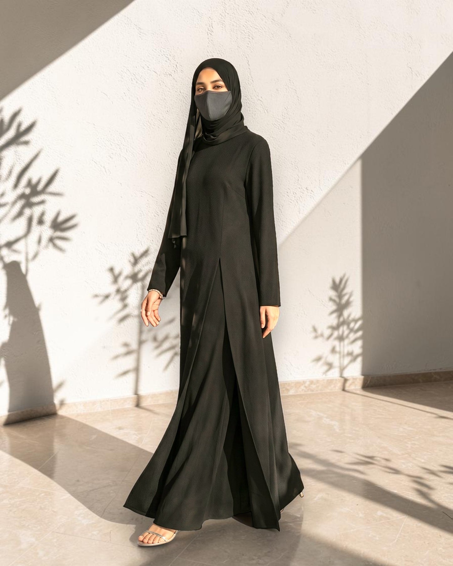 Mahram Palazzo Set with Longline Top | 3 Pcs Set