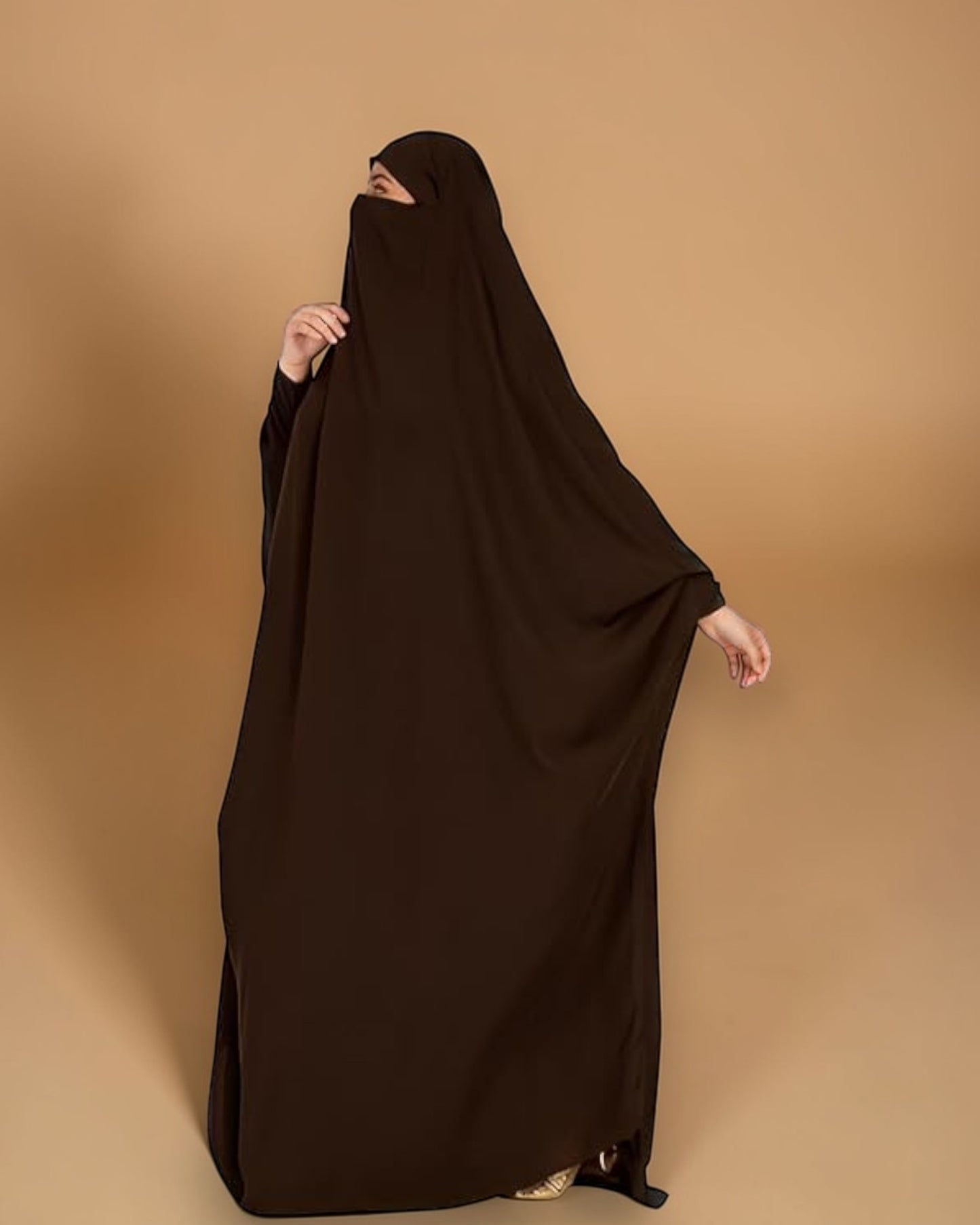 Full Length- Single Piece Jilbab With Adjustable Mouthpiece in Firdaus Fabric